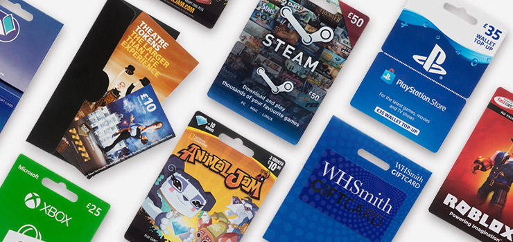 Gift Cards Vouchers And Tokens Whsmith - roblox gift card uk tesco
