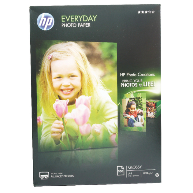 HP A4 Everyday Glossy Photo Paper 100 Sheets