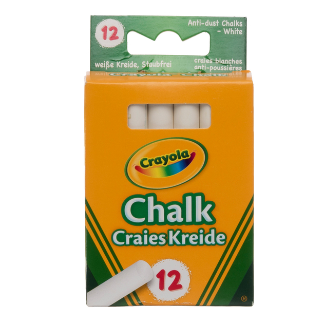 Crayola Anti-dust White Chalks (Pack of 12)