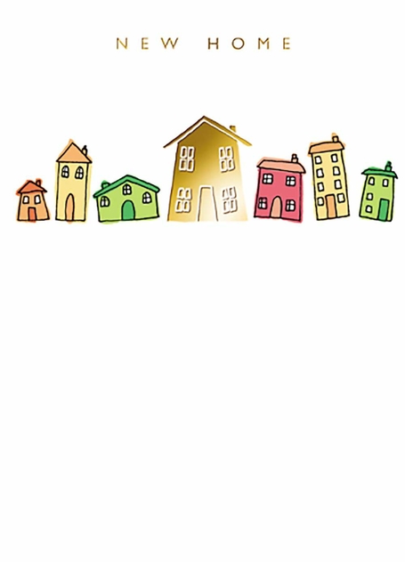 Image of Paper House Gold Foil New Home Card