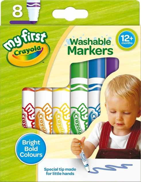 Crayola Beginnings First Super Washable Marker Pens, Multi Ink (Pack of 8)