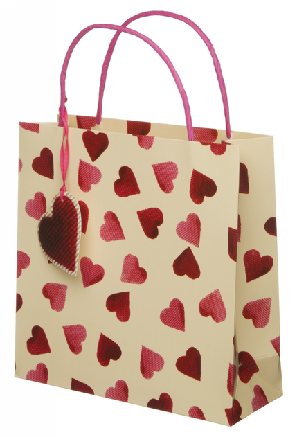 Image of Emma Bridgewater Cream Hearts Medium Gift Bag