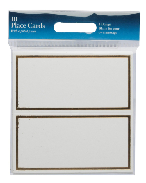 Image of WHSmith Foiled Gold Edge Wedding Place Cards (Pack of 10)