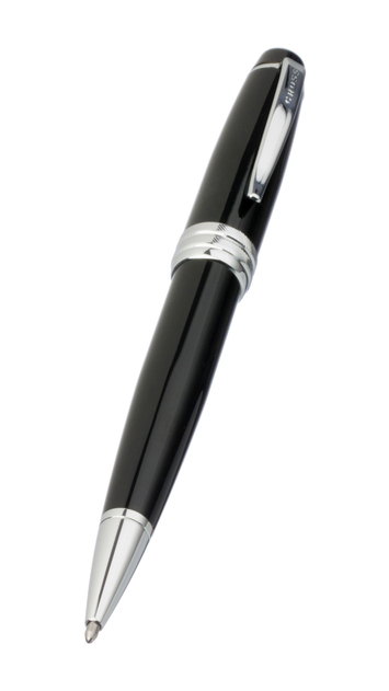 Cross Bailey Black Lacquer Ballpoint Pen With Polished Chrome Appointments