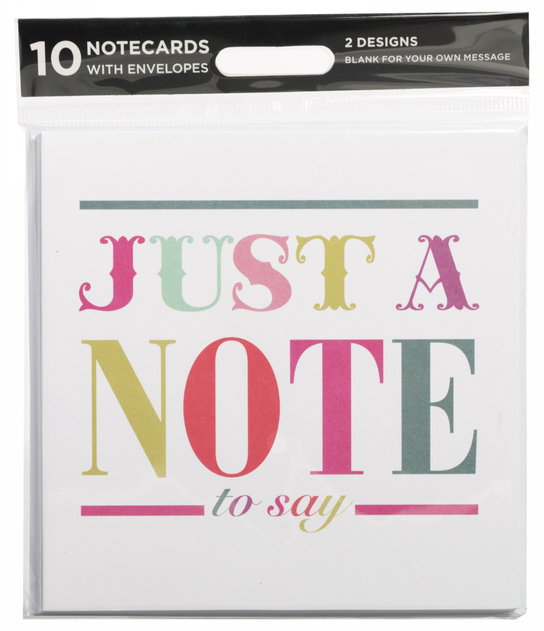 WHSmith Just A Note Blank Small  Notecards With White Envelopes Pack Of 10