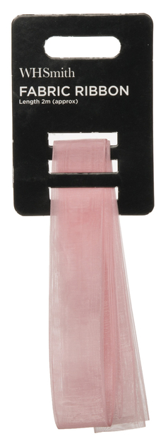 Image of WHSmith Pale Pink Chiffon Fabric 2 m Ribbon
