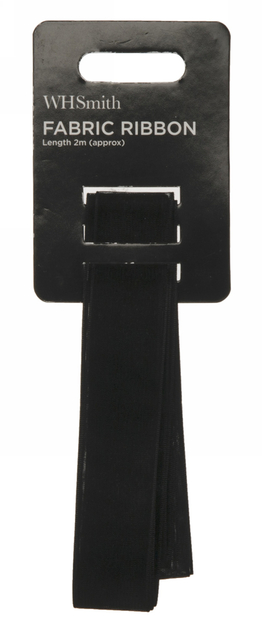 Image of WHSmith Black Chiffon Fabric 2 m Ribbon