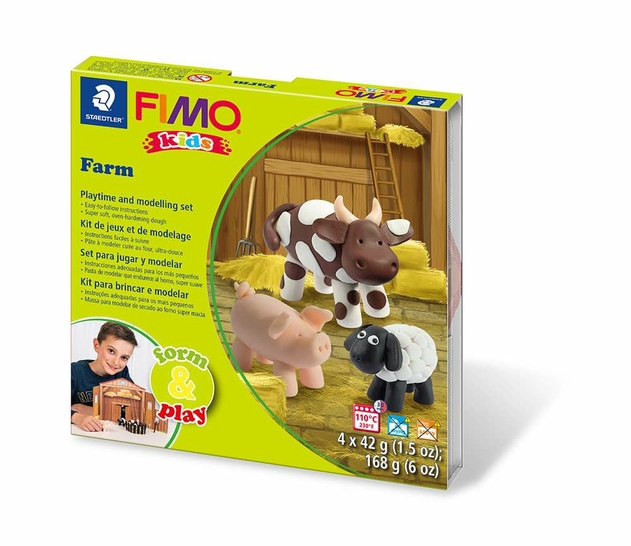 STAEDTLER FIMO Kids Form and Play Farm Animals Modelling Clay Set