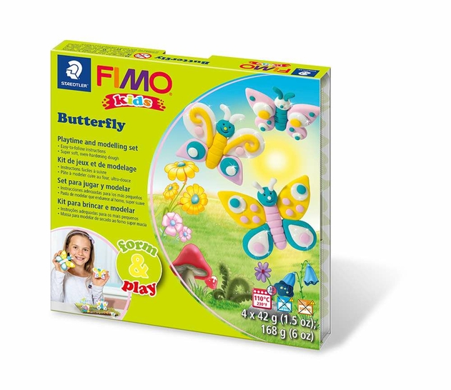 STAEDTLER FIMO Kids Form and Play Butterflies Modelling Clay Set