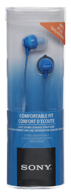 Sony MDR-EX15LP Blue Stereo Headphones
