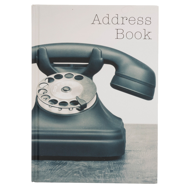 WHSmith Black & White Retro Phone Design A5 Address Book