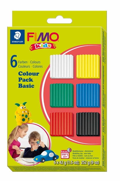 STAEDTLER FIMO Kids Modelling Clay Basic Colours (Pack of 6)