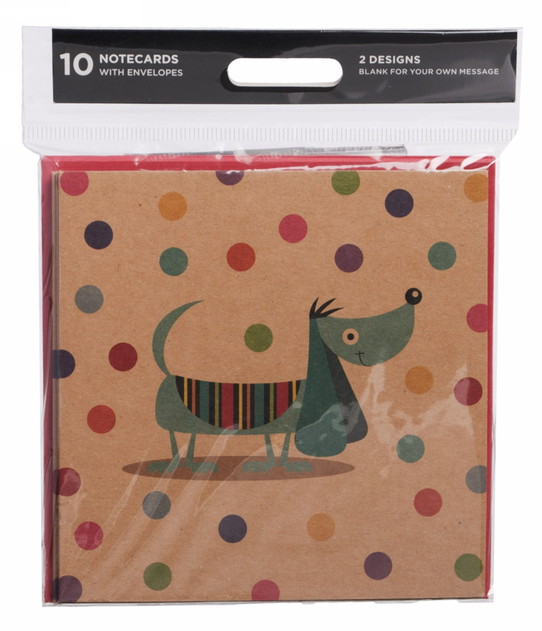 Image of WHSmith Sausage Dog & Polka Dot Notecards (Pack of 10)