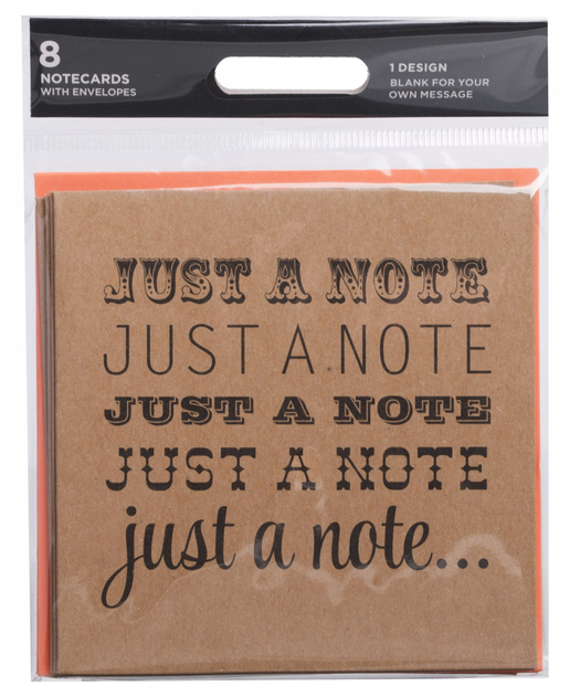 Image of WHSmith Just a Note Kraft Notecards (Pack of 8)