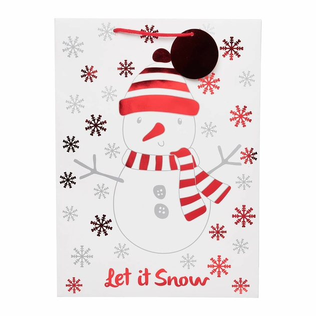 Image of WHSmith White Snowman Extra Large Christmas Gift Bag