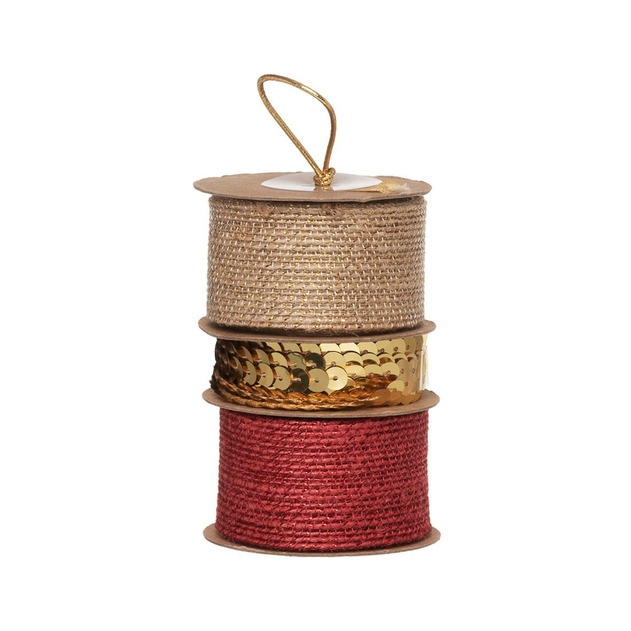 Image of WHSmith Red & Gold 4m Christmas Ribbon