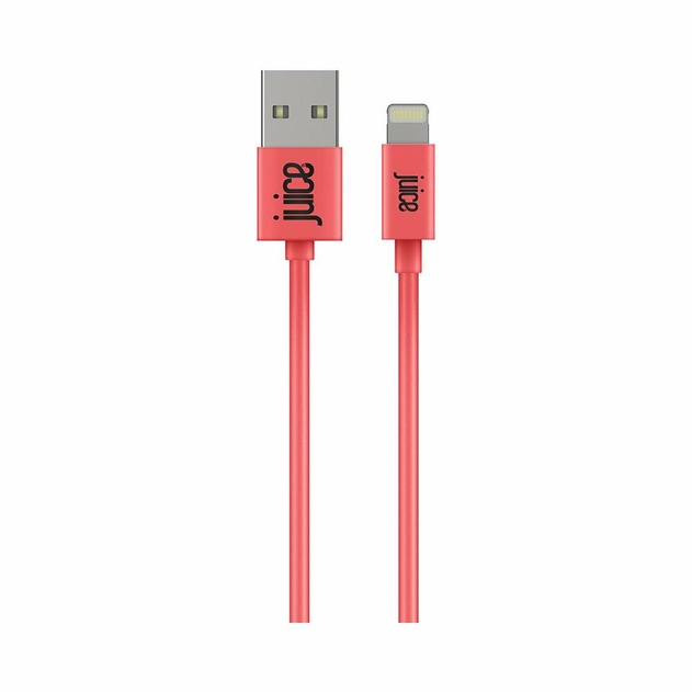 Juice Rounded USB to Lightning 2M Coral Charging Cable