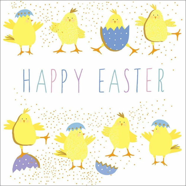 Image of Portfolio Happy Easter Dancing Chicks Easter Greeting Card