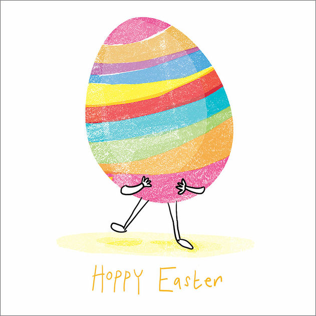 Image of Portfolio Hugging a Giant Rainbow Easter Egg Easter Greeting Card