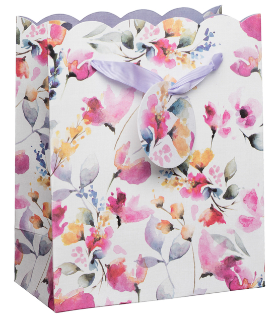 Image of WHSmith Fleur Watercolour Floral Medium Gift Bag