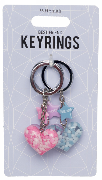 WHSmith Best Friends Forever Hearts Friendship Charm Keyrings (Pack of 3)