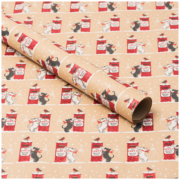 Download Whsmith Luxury Kraft Scottie Dogs Christmas Wrapping Paper 2m Pack Of 2 Rolls Whsmith PSD Mockup Templates