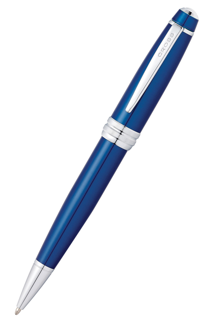 Cross Bailey Blue Lacquer Ballpoint Pen With Polished Chrome Appointments