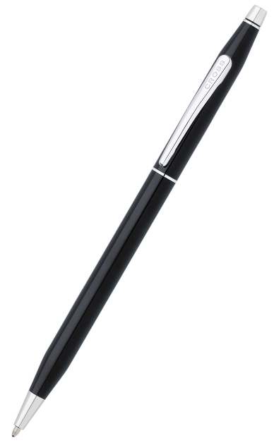 Cross Classic Century Black Lacquer Ballpoint Pen With Polished Chrome Appointments