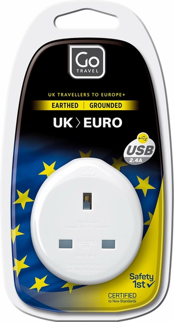 Image of GoTravel UK-EU Adaptor with USB