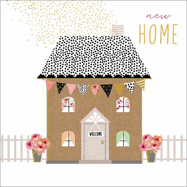 Image of Portfolio Foil & Glitter House and Bunting New Home Card