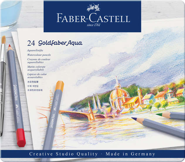 Faber-Castell Creative Studio Goldfaber Aqua Watersoluble Colouring Pencils (Pack of 24)