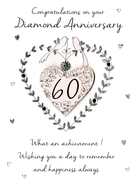 Image of 60th Diamond Wedding Anniversary Card