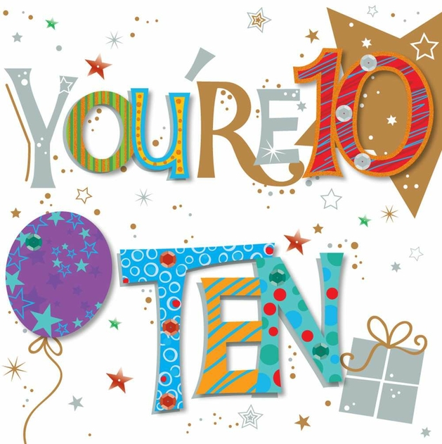 Image of Talking Pictures Handmade 10th Birthday Card
