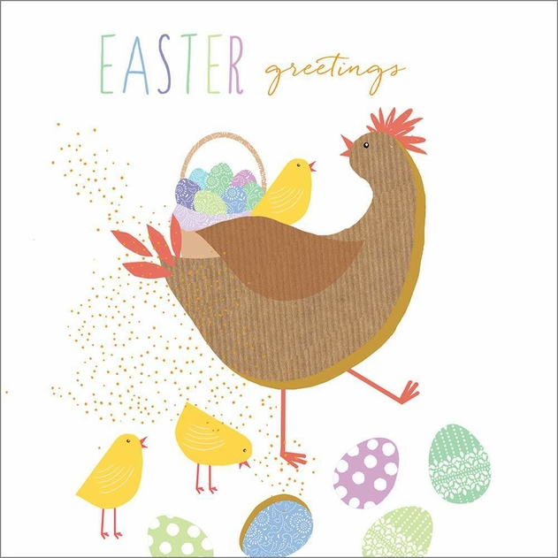 Image of Portfolio Chicken with chicks Easter Card