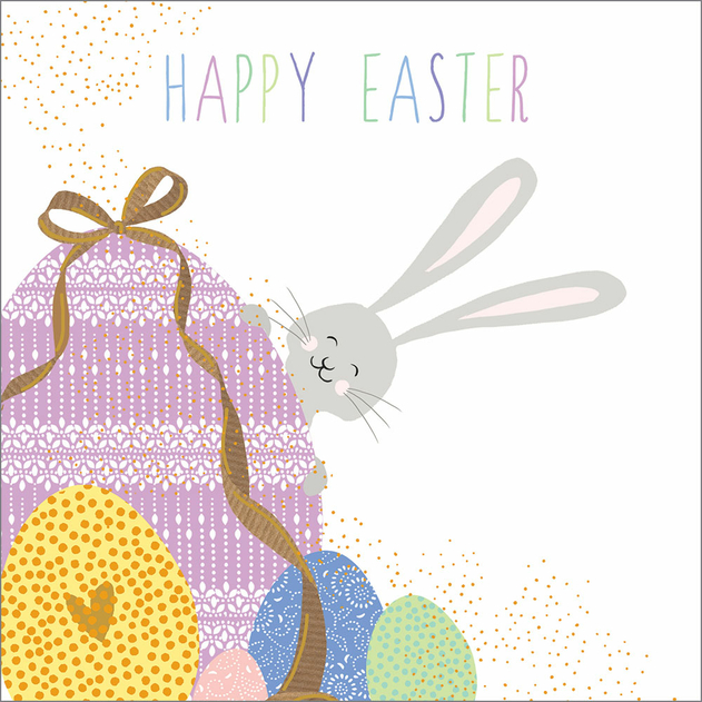 Image of Portfolio Bunny and Eggs Easter Greeting Card