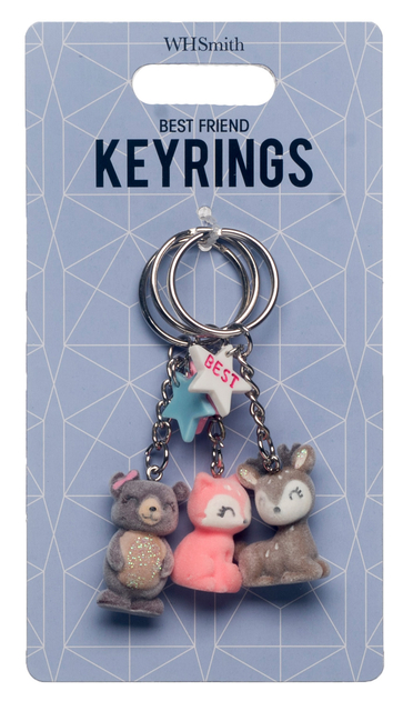 WHSmith Woodland Animals Friendship Keyrings (Pack of 3)