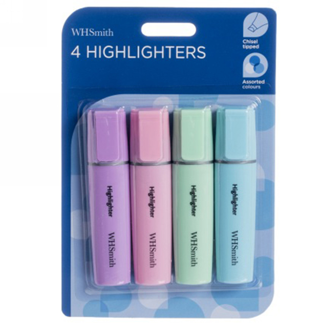 WHSmith Pastel Highlighters (Pack of 4 