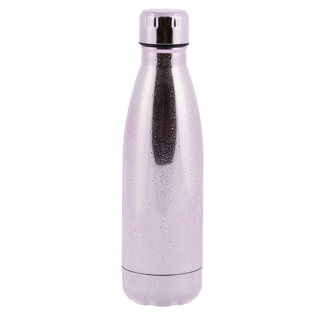 Image of WHSmith Pink Water Droplets 500ml Stainless Steel Insulated Water Bottle