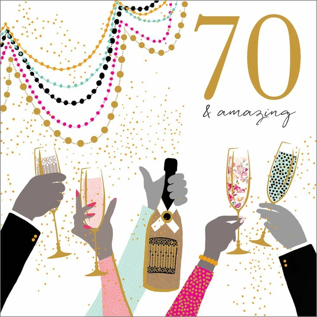 Image of Portfolio Foil & Glitter Celebrating 70th Birthday Card