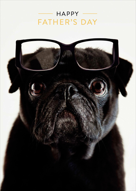 Image of Talk to the Paw Cute Pug Dog Father's Day Card