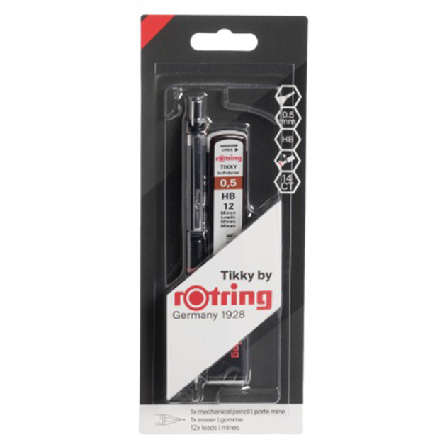 Rotring Tikky 0.5mm Mechanical Pencil, Leads and Eraser Set