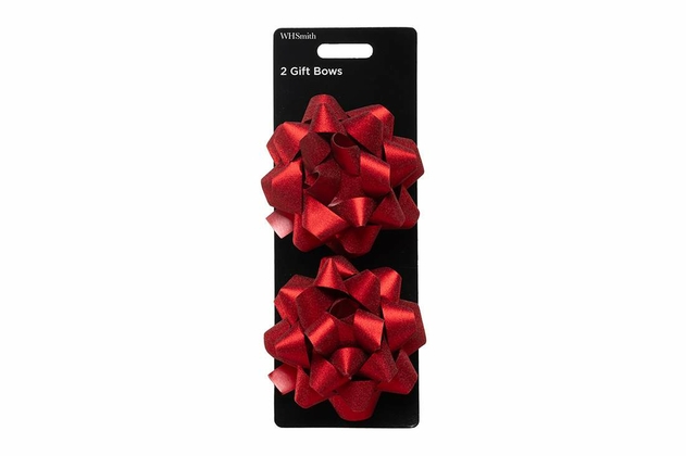 Image of WHSmith Large Red Gift Bows (Pack of 2)