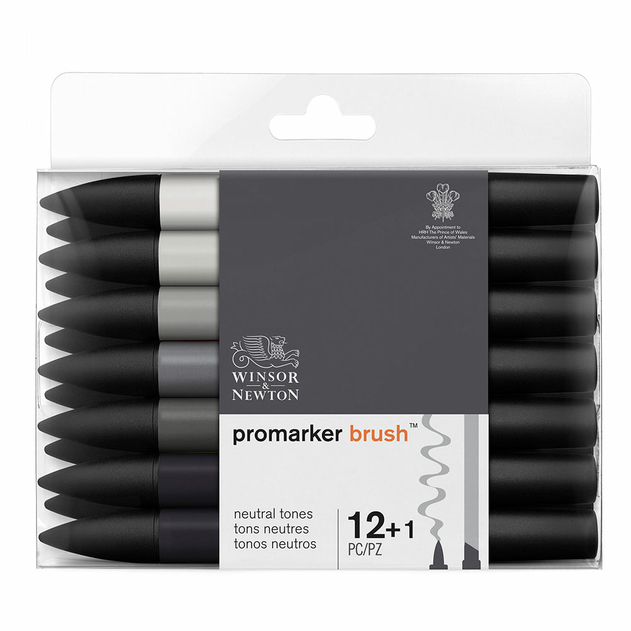 Winsor & Newton ProMarker Brush Neutral Tones (Pack of 12)