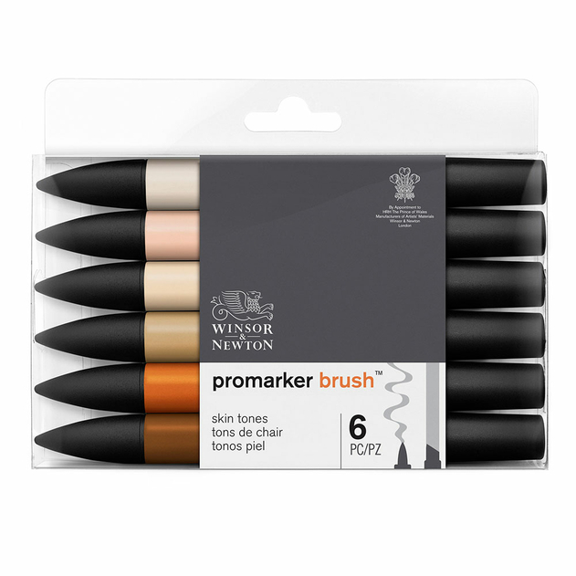 Winsor & Newton ProMarker Brush Skin Tones (Pack of 6)