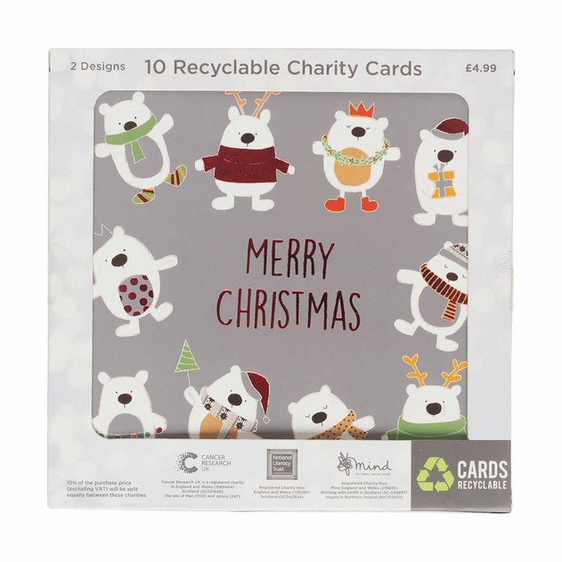 Image of WHSmith Recyclable Penguin & Polar Bear Gang Charity Christmas Cards (Pack of 10)