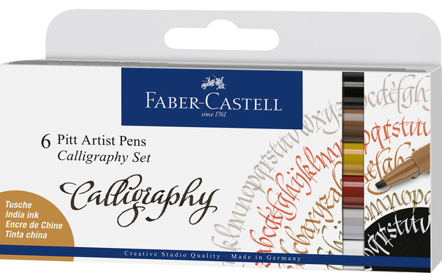 Faber-Castell Creative Studio PITT Artist Calligraphy Pens (Pack of 6)