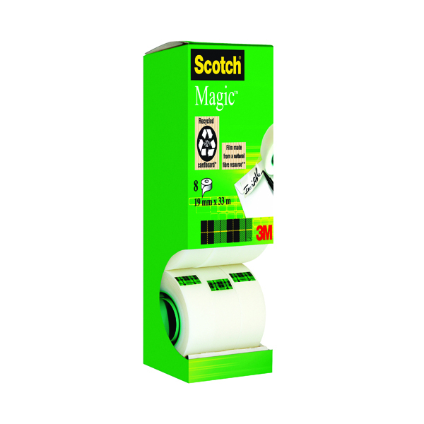 Image of Scotch Magic Tape 810 Tower Pack 19mm x 33m (8 Pack) 8-1933R8
