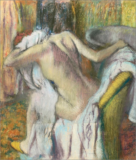 Image of Portfolio After the Bath by Degas Blank Greeting Card