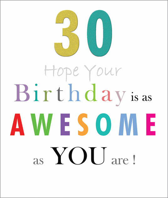 Image of Portfolio Foiled Text Range 30th Blank Birthday Card
