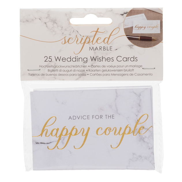 Image of Neviti Scripted Marble Wedding Wishes Cards (Pack of 25)